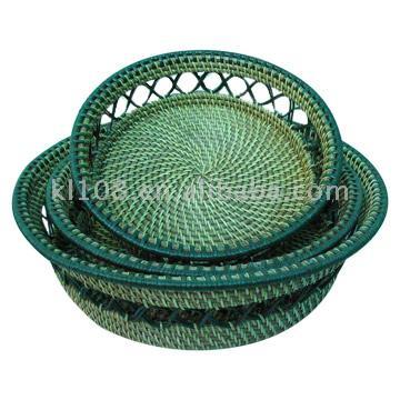 Rattan knitted basket 